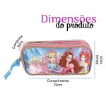 Estojo Escolar Princesas Mágicas com 2 Compartimentos - Imagem 3