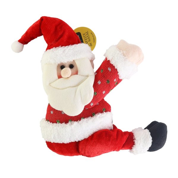 Natal Papai Noel Segura Cortina De Boneca