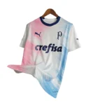 Camisa Palmeiras - Torcedor Puma Masculina - Branca com detalhes em azul e rosa - Imagem 3