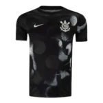 Camisa Corinthians Pré-jogo 25/26 - Torcedor Nike Masculina - Preta com detalhes em branco